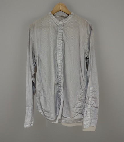 Miu Miu, MIU MIU Vintage 90's 00's Grandad Collar Striped Long Sleeved Shirt Size 15.5 39