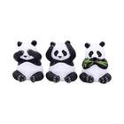 Nemesis Now Three Wise Pandas 8.5cm, Resin, Black, One Size