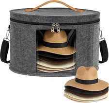 Round Cowboy Hat Box, Oversized Hat Storage Box for Women  Men, Felt Hat Organi