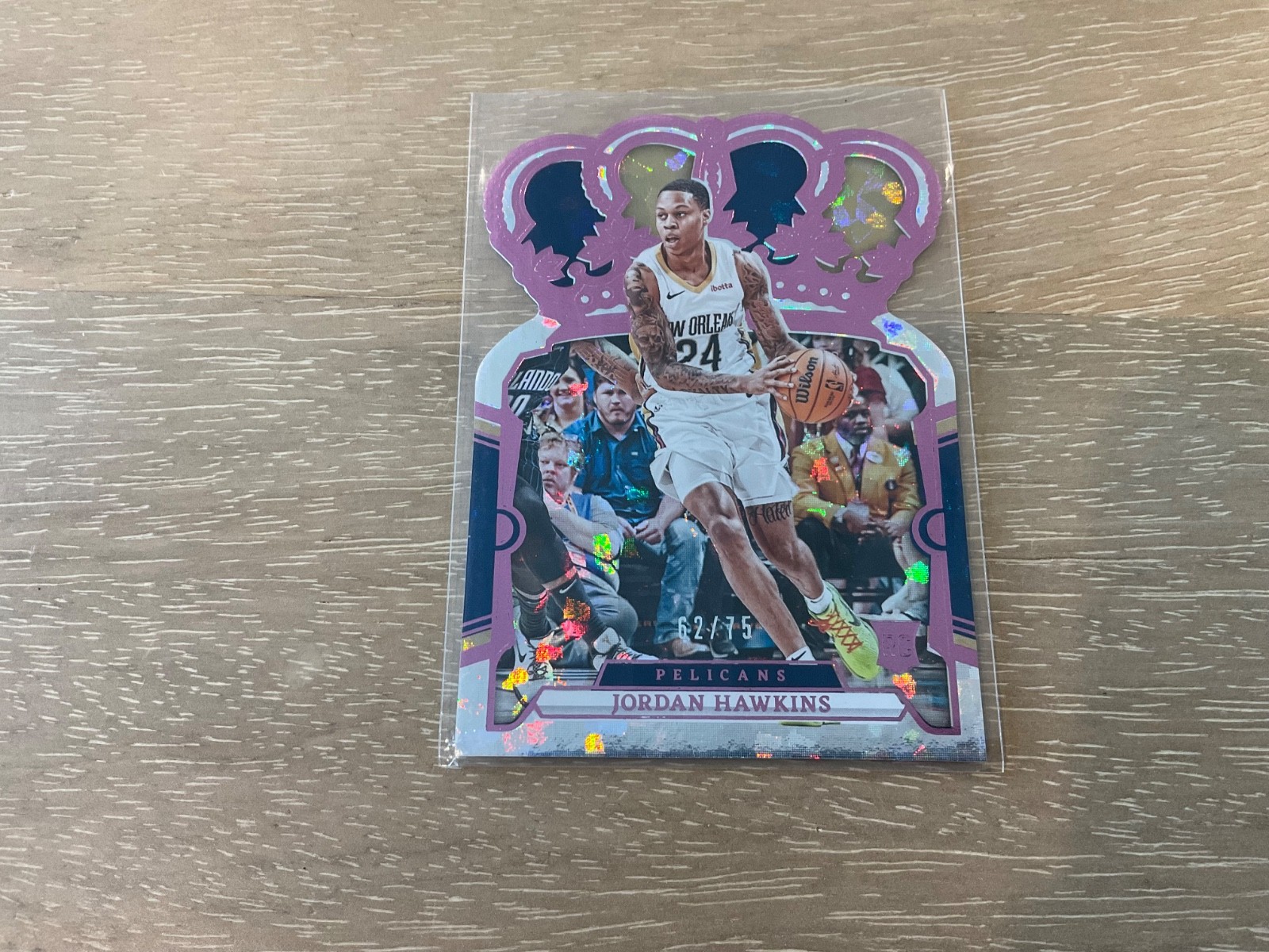 2023-24 Panini Crown Royale Jordan Hawkins Pink Crystal Rookie /75 SP Pelicans