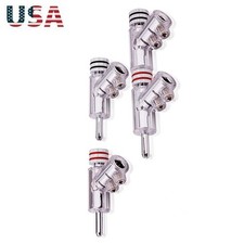 4Pcs Hi-End Rhodium Gold Plated Screw Lock Speaker Cable Banana Plug Connector K