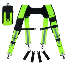Padded Tool Belt Suspenders | Hi-Vis Construction Gear for Carpenters