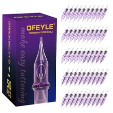 50Pcs Assorted Tattoo Cartridge Needles Kit for Pen Machine Round Liner Shader
