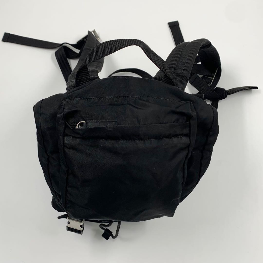 Prada Men's Drawstring Backpack with Triangle Log… - image 5