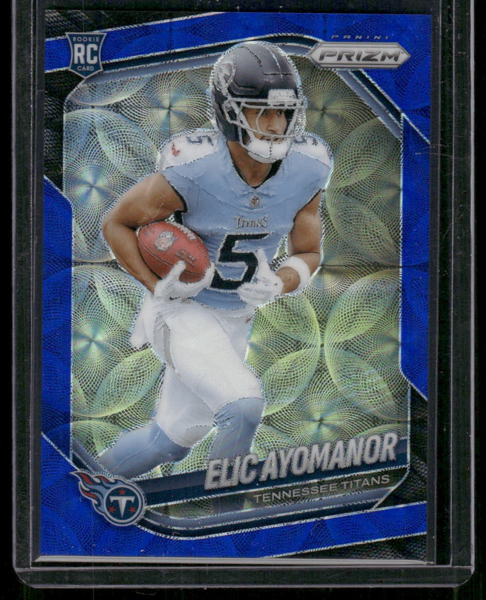 2025 Panini Prizm #321 Elic Ayomanor Choice Blue #/14