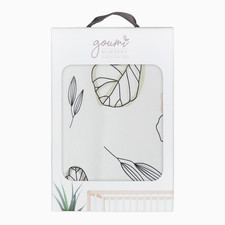 Goumi Nursery Changing Pad Cover Soft Bamboo Organic Cotton Fitted WHITE  PRINT