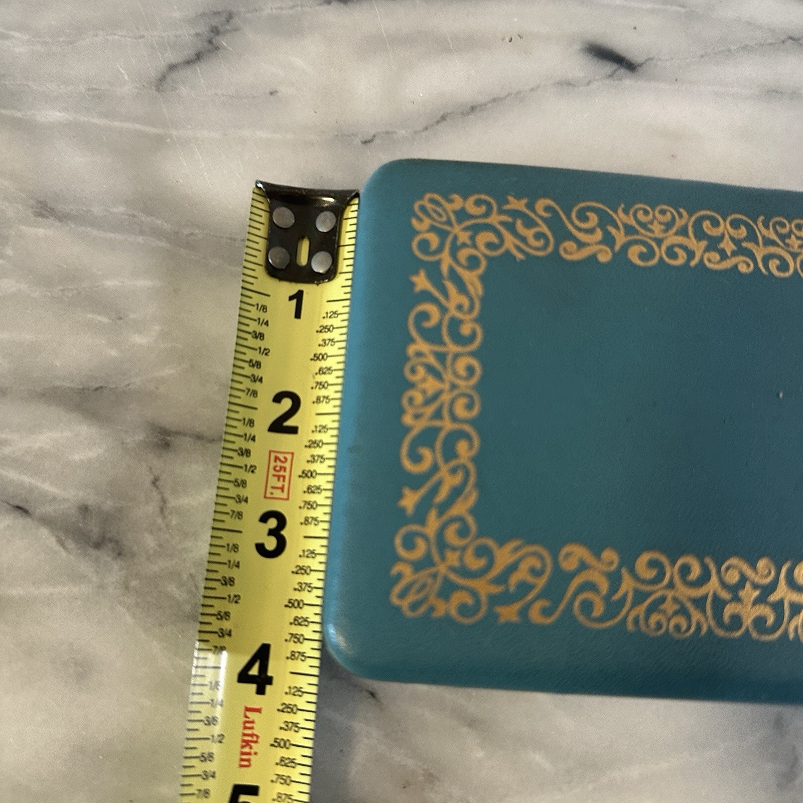 Vtg MCM Farrington Genuine Texol Green Jewelry Box Green Velvet Silk Interior