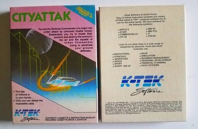 CITYATTAK  - Cassette Game For Commodore 64 System By K-Tek  RARE  Vtg 1983
