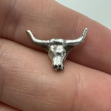 Longhorn Bull Head Lapel Pin Tie Tack Western Cattle Ranch Cowboy Vintage