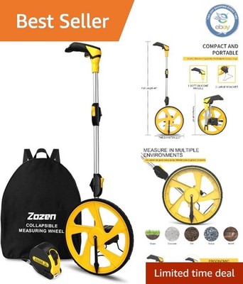 Accurate 12-Inch Measuring Wheel - Easy One-Key Reset & Cloth Carry Bag Included