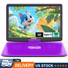 17.9" HD Portable DVD Player Large Swivel Screen With 6Hours Rechargeable Batter