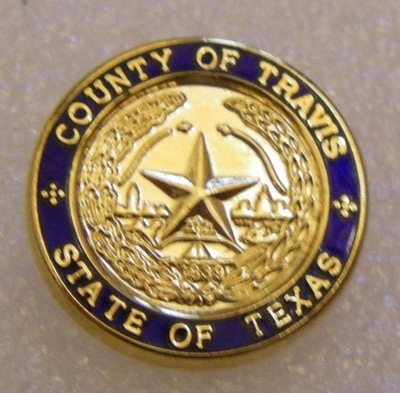 pin's COUNTY OF TRAVIS STATE OF TEXAS 1839 FIRE MARSHAL vintage pin badge