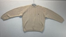 Vintage 90s Chaps Ralph Lauren Knit Hand Framed Beige Sweater Mens sz Medium EUC