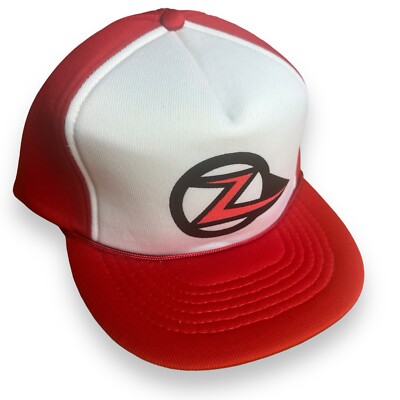 Vintage Letter Z Circle Trucker Hat Cap Red White Foam