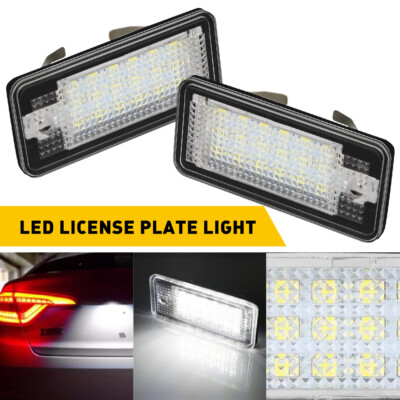 Full LED License Plate Light Lamp 6000K For Audi A3 S3 A4 S4 A6 C6