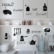 Black Bowl Kitchenware Utensil Kitchen Wall Stickers, sacinora DIY Kitchen Qu...