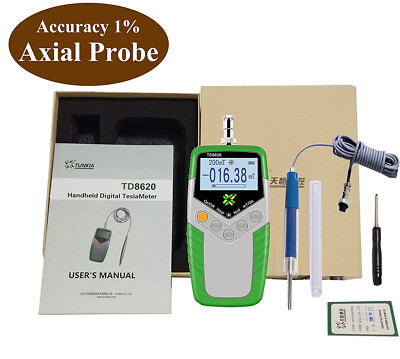 Tesla Meter Permanent Magnet Gauss Meter EMF Tester 1% Accuracy Axial Probe
