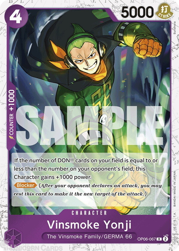 OP06-067 Vinsmoke Yonji : Rare Special Foil (Jolly Roger Flag) English One Piece