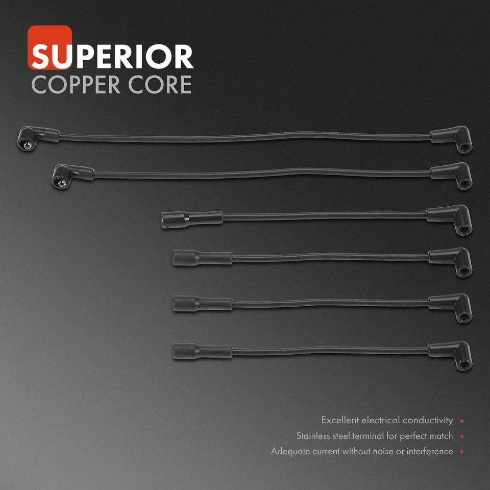 Наборы проводов свечей зажигания 6 шт для AMC Eagle Eagle Premier Jeep Cherokee Comanche CJ7 - Изображение 2 из 4