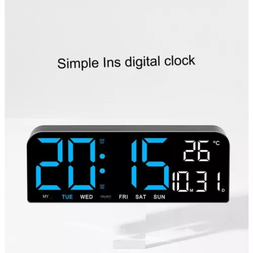 LED große digitale Wand Schreibtisch Uhr Fernbedienung Temperatur Datum Wochenanzeige - Bild 6 von 15