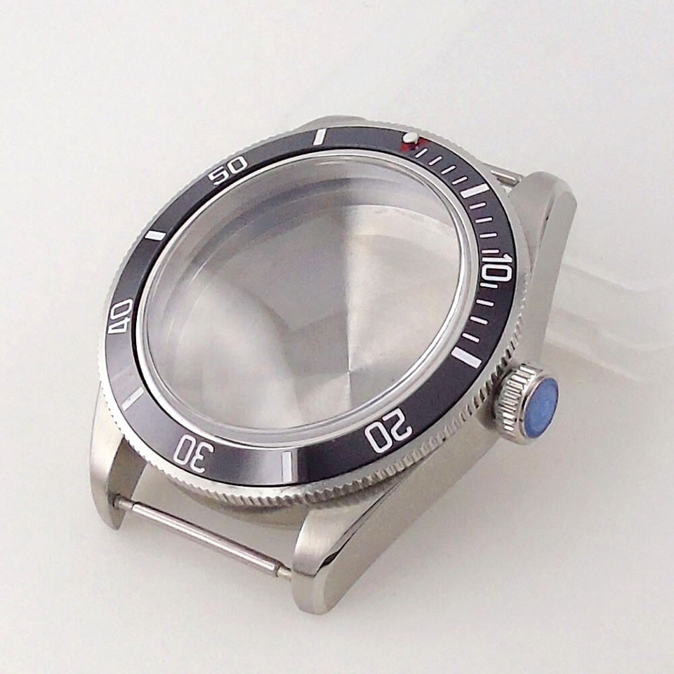 Cassa per orologio in vetro zaffiro con lunetta GMT fissa da 39 mm