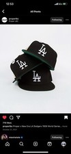 new era LA fitted dodgers hat 7 1/2 green UV Gold first world series patch