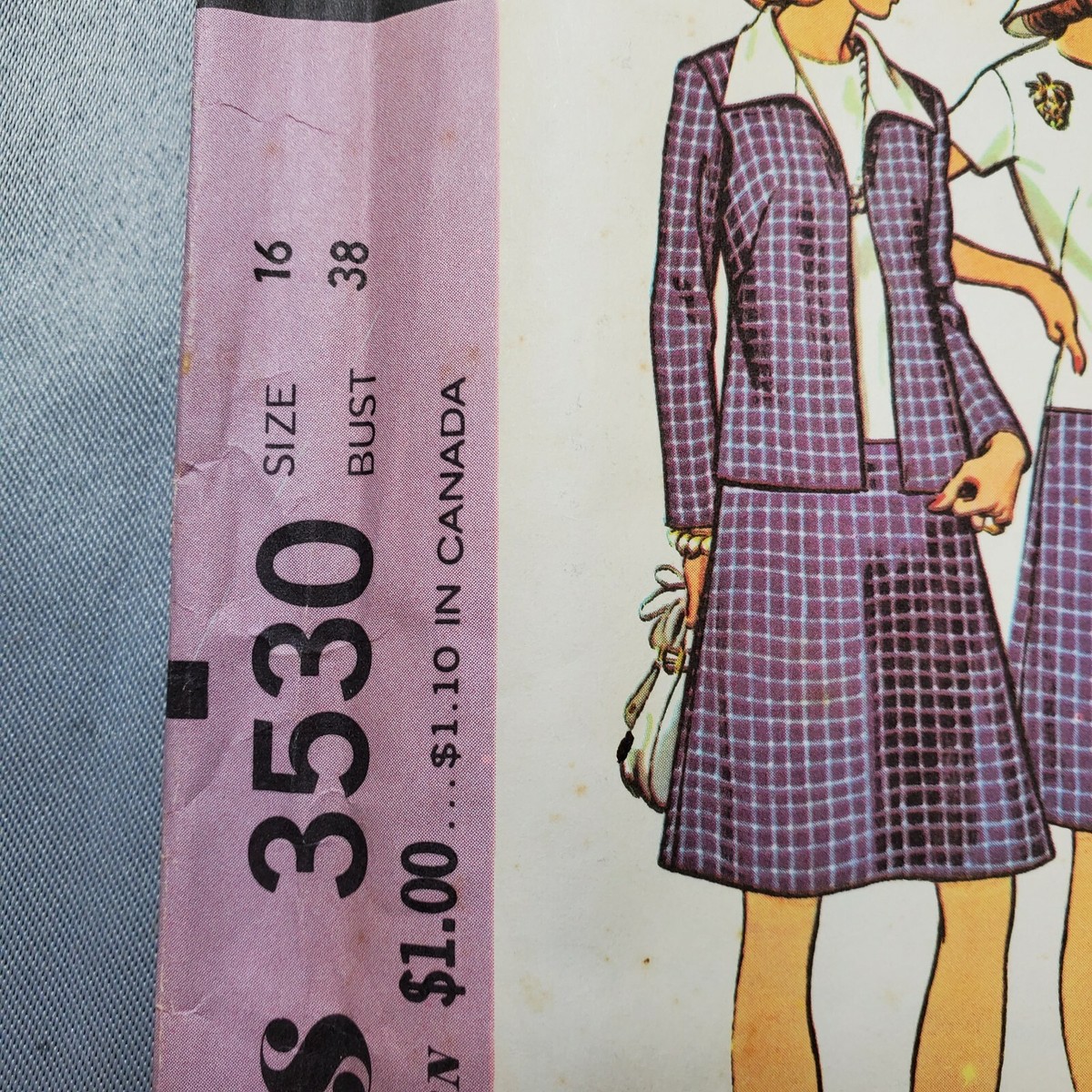 McCalls Vtg Pattern 3530 Misses Drop Waist Dress Unlined Jacket Sz