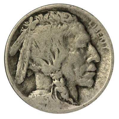 1913 -P Buffalo Nickel 5c Cent Almost Good AG Condition Type 1