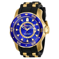 Invicta Men's Watch Pro Diver Scuba Chrono Blue and Gold Tone Dial Strap 6993