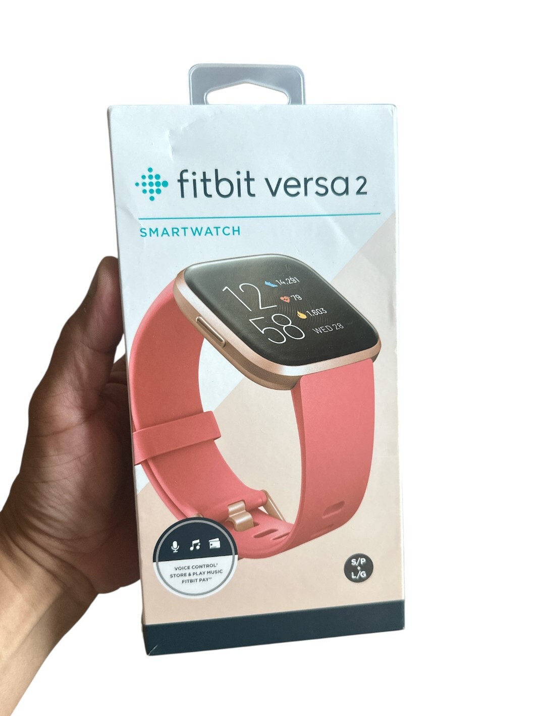 Fitbit Versa 2 Smartwatch with Copper Rose Pink Band for Health & Fitness Tracking  -image