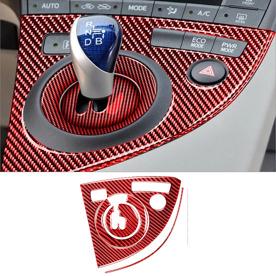 Kit completo de cubierta interior de fibra de carbono roja de 25 piezas para Toyota Prius 2012-2015 Foto 3 de 4