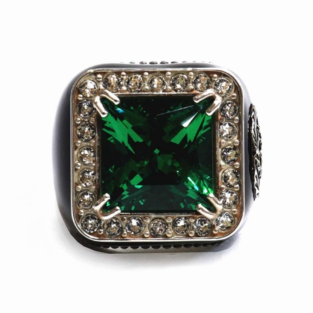 Gucci Crystal Details GG Logo Signet Ring #10 AG925 Silver x Gucci Crystal Details GG Logo Signet Ring #10 AG925 Silver x