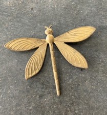Vintage Gold Tone Dragonfly Brooch Pin Dragon Fly 2” Long