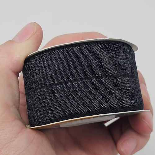 Black 1.5" (40mm) Fold Over Elastic - Picture 3 of 8