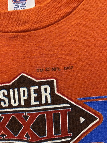 Vintage 1987 Denver Broncos Shirt Single Stitch AFC Champions Logo 7 Large - Picture 4 of 9