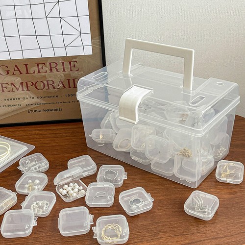 10PCS Small Boxes Square Plastic Box Jewelry Storage Case Container for Earrings - Picture 9 of 11