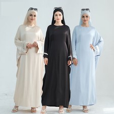 Women Muslim Abaya Batwing Sleeve Kaftan Maxi Dress Ramadan Dubai Farasha Robe