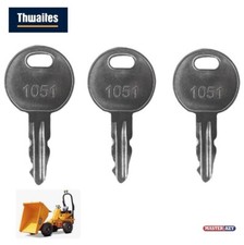 Master Keys x 3 1051 Key Fits Thwaites Dumpers, Replaces T104633 , Trimark 1051