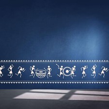Stencils for Wall Painting Warli Tribal Art Reusable Wall Stencil 16"x24", 1 Pc