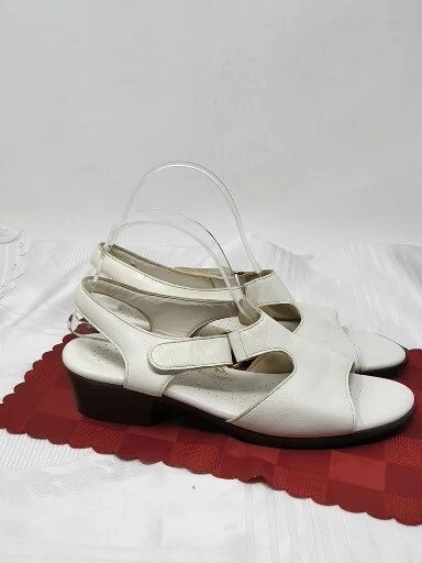 SAS Pearl bone white  Sandals Croc Print Patent Leather Tripad Comfort Heels 9 S - Image 3 of 4