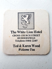 Vintage TETLEY / The White Lion Hotel , Huddersfield .Cat No'?? Beer mat Coaster