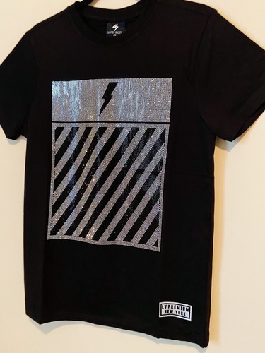 HOT! -Lavish Society Rhinestone Crystal Fashion Thunder T-Shirts ( White,Black) - Picture 6 of 9