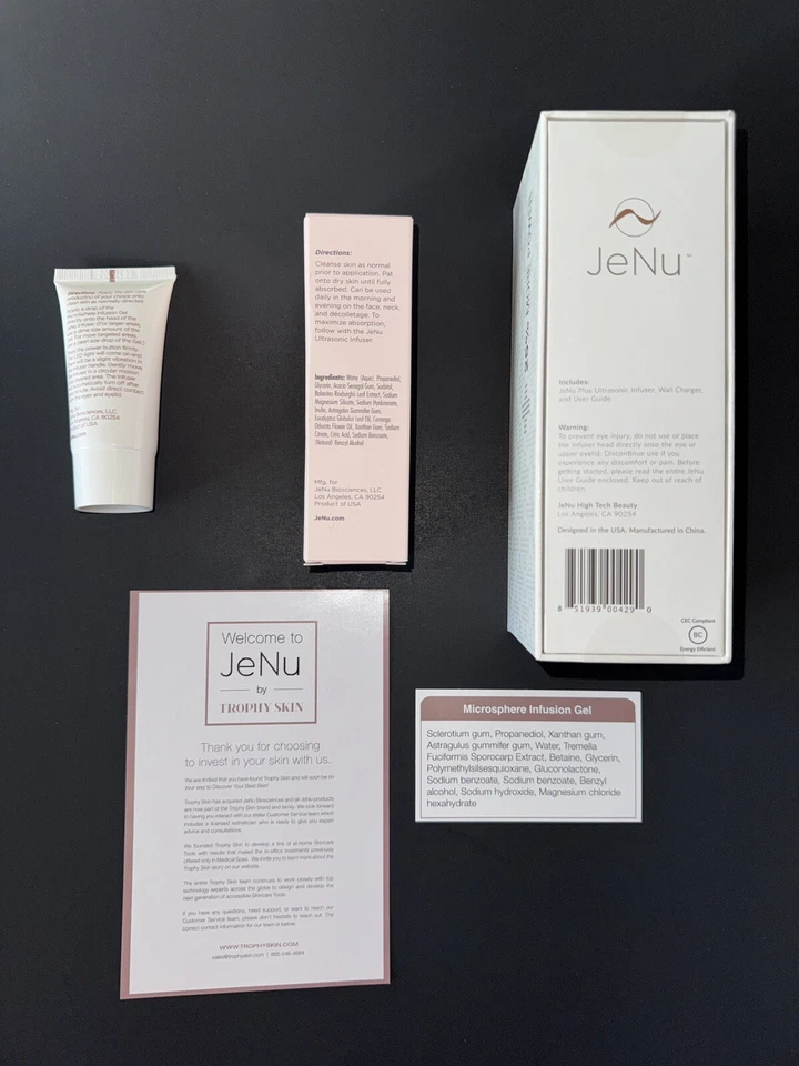 Kit de infusión ultrasónica JeNu Plus con gel de infusión y suero de ácido hialurónico NUEVO Foto 2 de 2