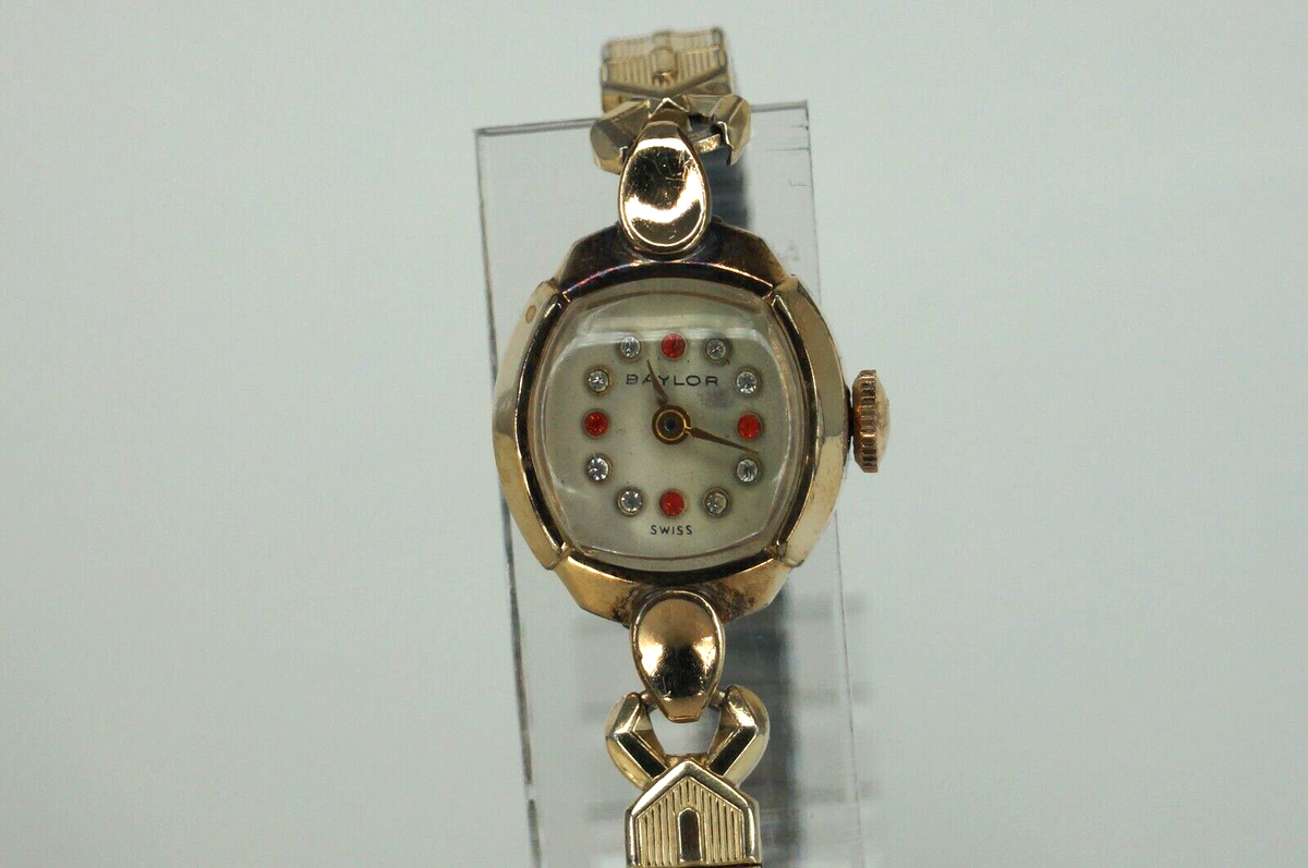 Lot of 2 Vtg women watch Bulova & Baylor 10K Rolled Gold Plate Bezel 17 Jewels Ladies Bulova Vintage 10K Rolled Gold Plated Watch Estate  main image 2
