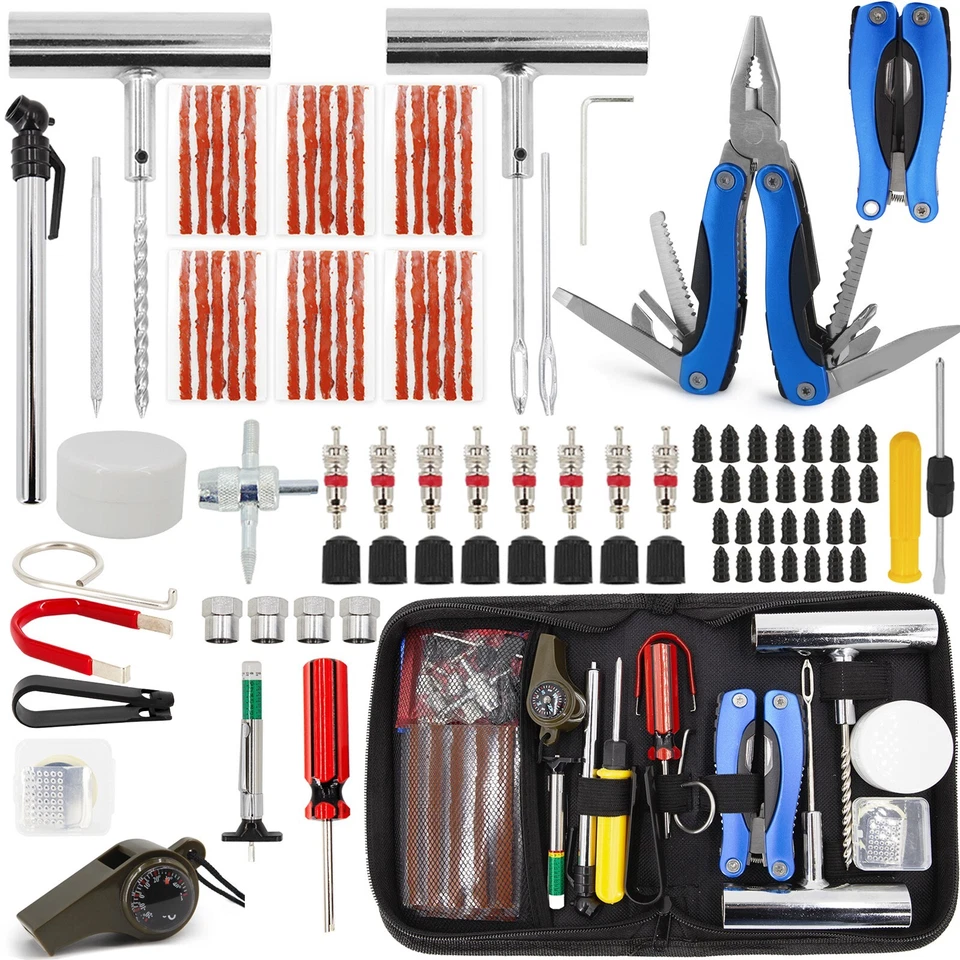 New Car Tire Repair Tool Kit Heavy Duty Flat Tire Repair Kits Plug Truck Pliers