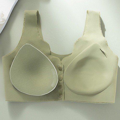 Womens Wireless Bras Push Up Full Cotton Bralette Front Closure Bra Underwear - Picture 12 of 20