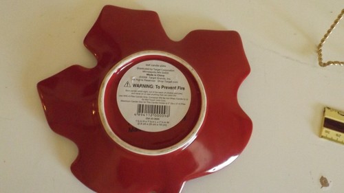 Leaf Shaped Candle Holder Red CL27-35 - Picture 5 of 6