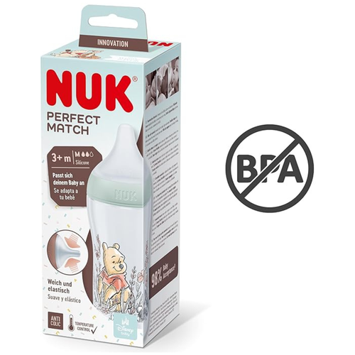 NUK Perfect Match Winnie the Pooh Baby Bottle Temperature Control 3+ Month 260ml - Picture 5 of 5
