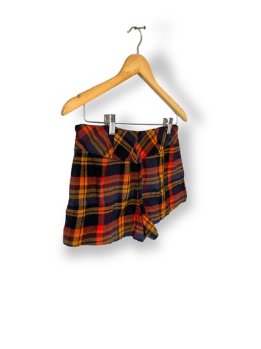 Free People Plaid Tartan Shorts Size US 0 UK 4 brown orange check - Picture 9 of 12