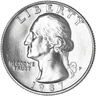 1987 P Washington Quarter 25cent Coin from US Mint Set. Uncirculated BU